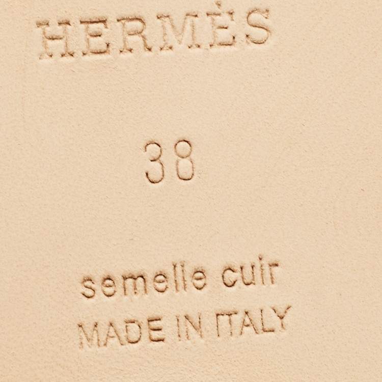 Pre Owned Hermes Yellow Lizard Santorini Ankle Strap Sandals Size 38