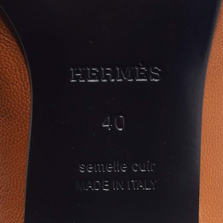 Pre Owned Hermes Tan Leather Dahlia Loafers Size 40