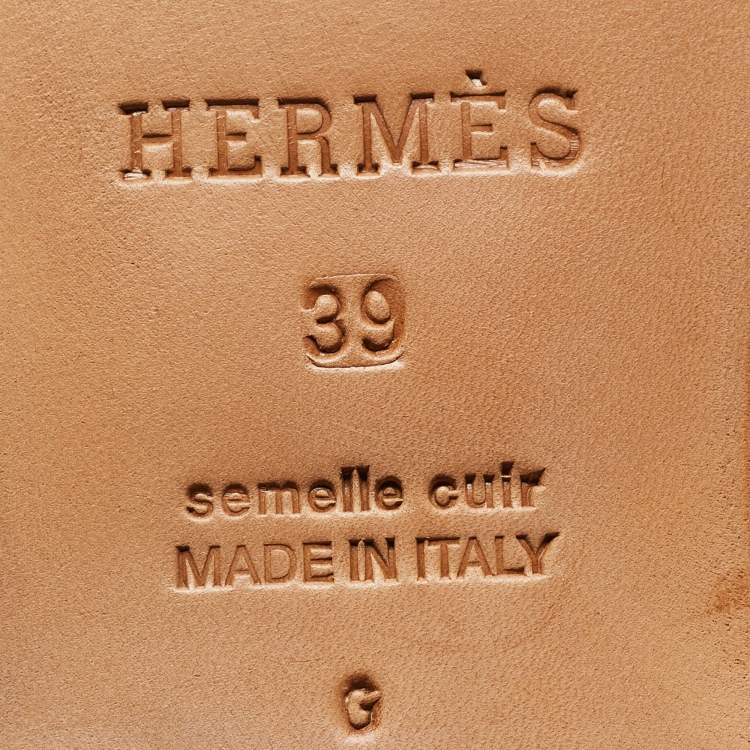 Pre Owned Hermes Brown/Black Leather H Jumping Knee Length Boots Size 39