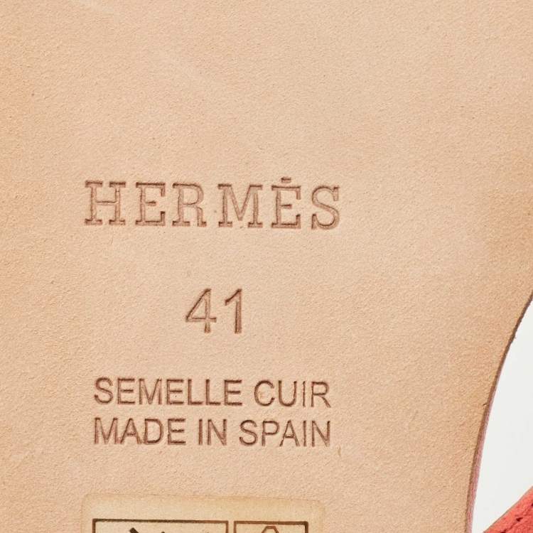Pre Owned Hermes Pink Suede Corfu Thong Flat Slides Size 41