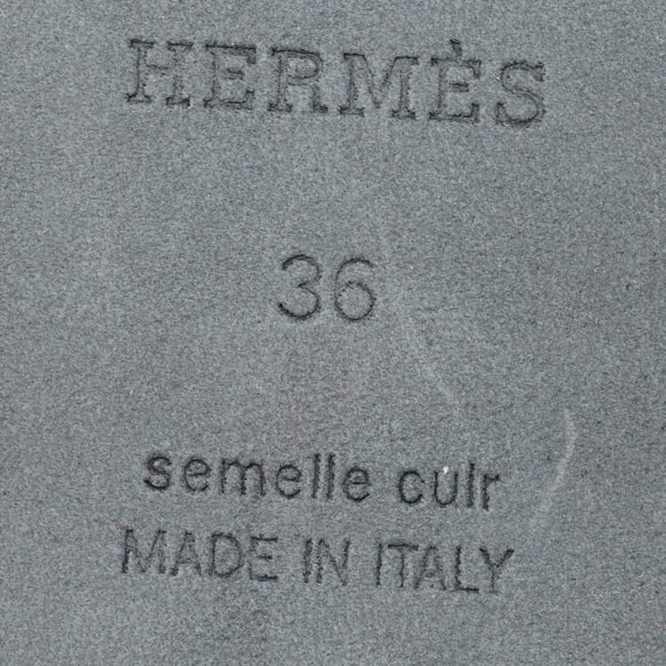 Pre Owned Hermes Tan Leather Giulia Flat Sandal Size 36