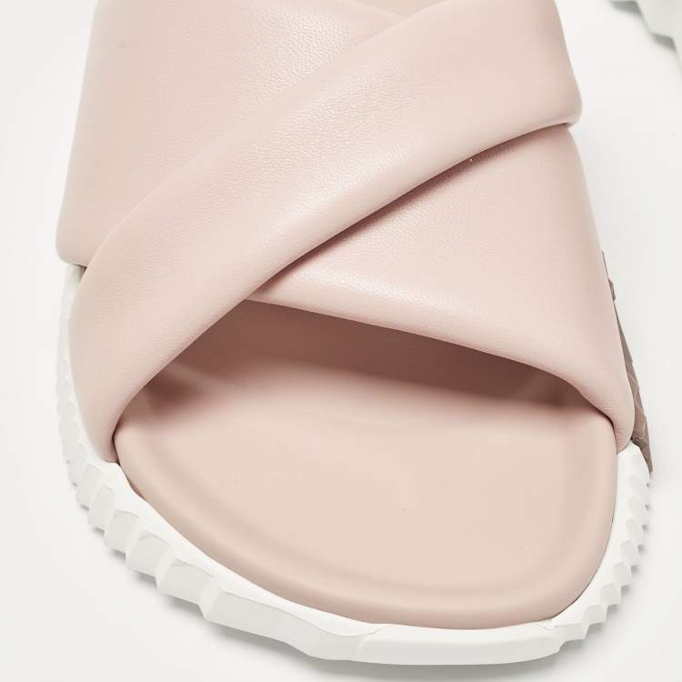 Pre Owned Hermès Pink Leather Infra Sandals Size 37