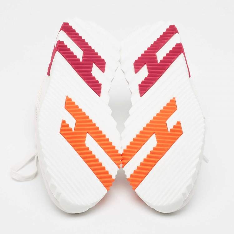 Pre Owned Hermes White Suede and Mesh Bouncing Sneakers Size 37