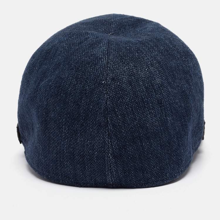 Pre Owned Hermes Leather Trim Linen Cap 