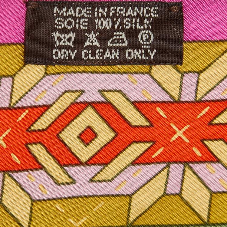 Pre Owned Hermès Pink Belles du Mexique Silk Twilly