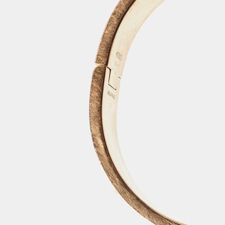 Pre Owned Hermes Clic Clac H Enamel Gold Plated Bracelet