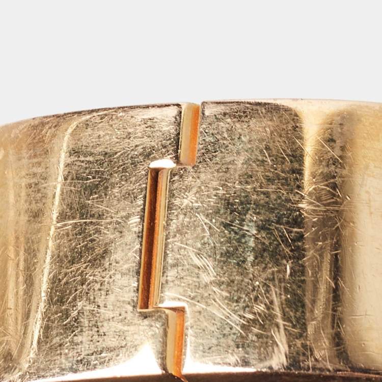 Pre Owned Hermes Clic Clac H Enamel Gold Plated Bracelet