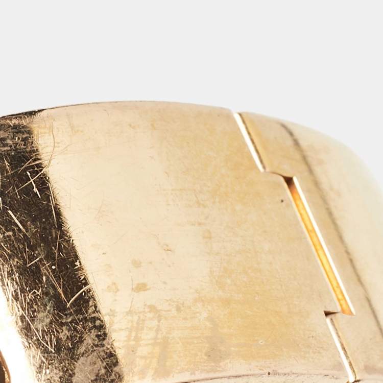 Pre Owned Hermes Clic Clac H Enamel Gold Plated Bracelet