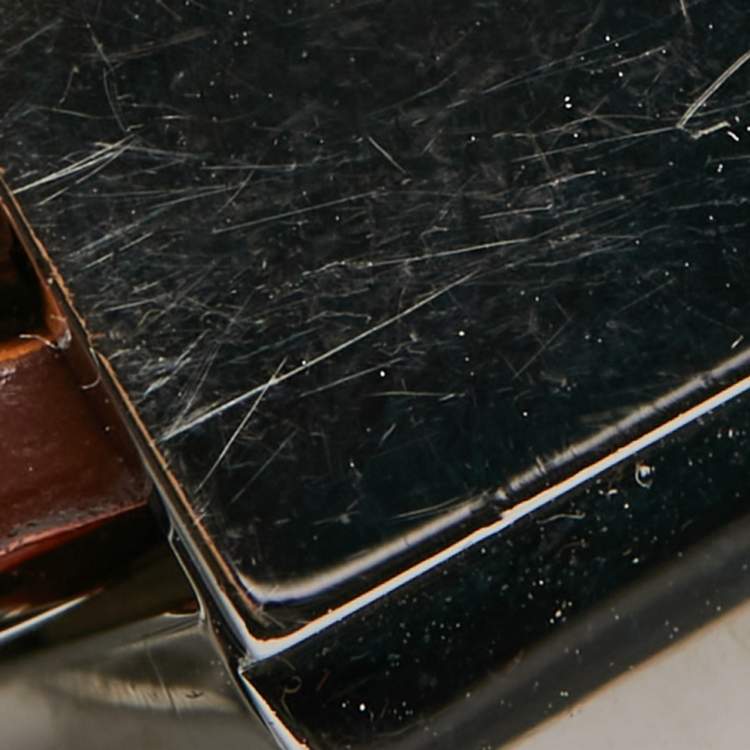 Pre Owned Hermes  Collier de Chien Alligator Leather Palladium Plated Bracelet 