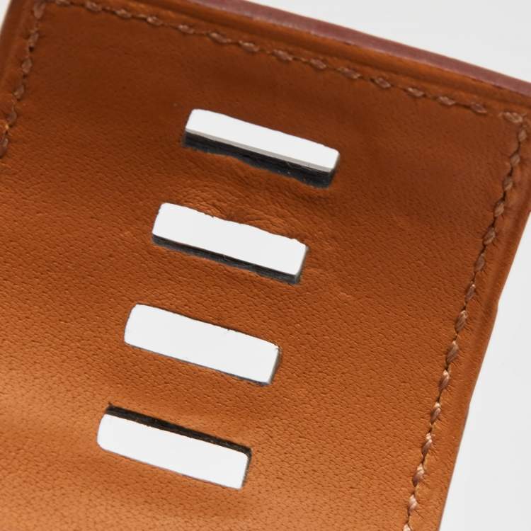 Pre Owned Hermès Collier De Chien Red Alligator Leather Palladium Plated Bracelet