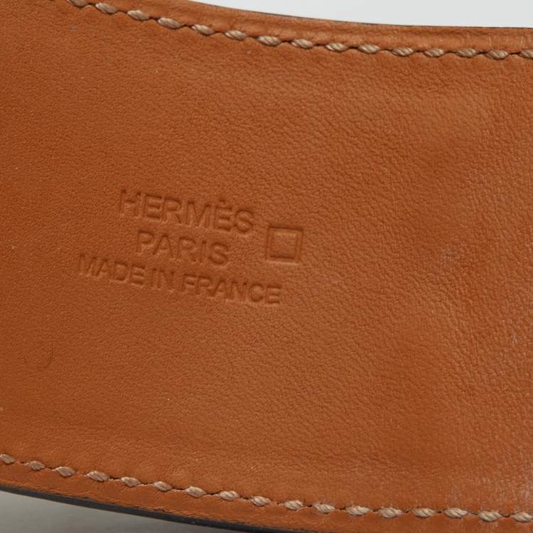 Pre Owned Hermès Collier De Chien Black Alligator Leather Palladium Plated Bracelet