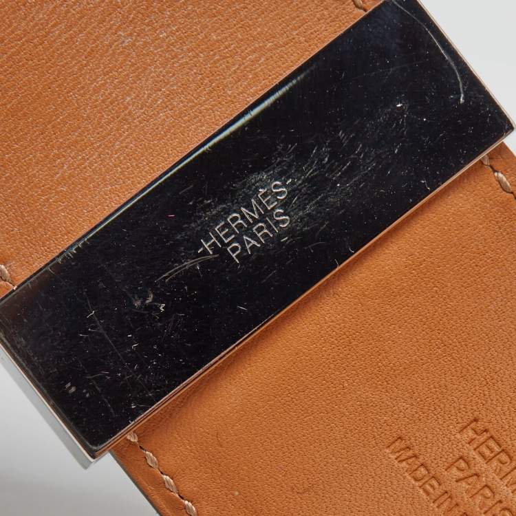 Pre Owned Hermès Collier De Chien Black Alligator Leather Palladium Plated Bracelet