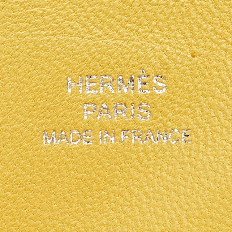 Pre Owned Hermes Lime Chevre Mysore Leather In-the-Loop Phone To Go GM Case