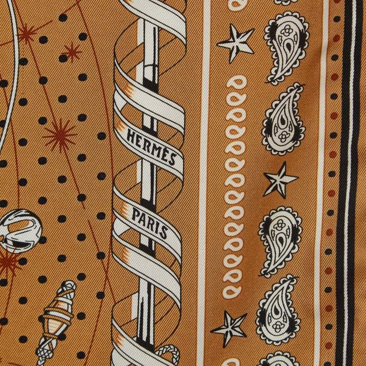 Pre Owned Hermès Beige Silk Twill Chorus Stellarum Bandana 