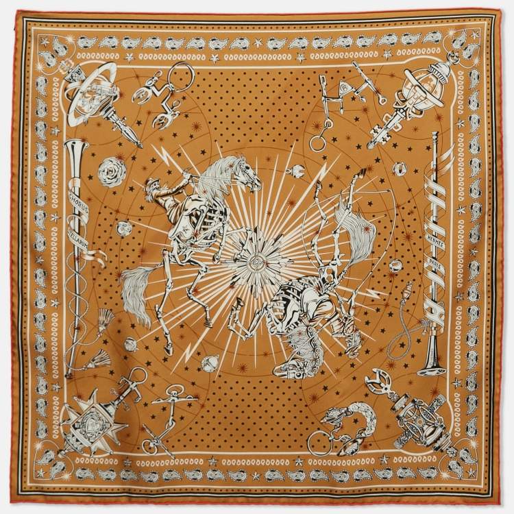Pre Owned Hermès Beige Silk Twill Chorus Stellarum Bandana 
