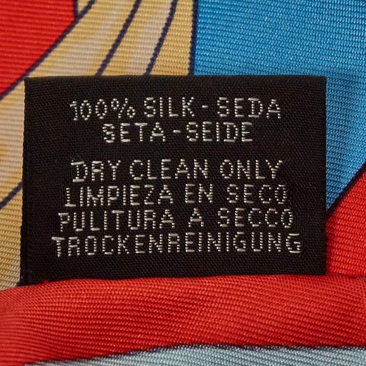 Pre Owned Hermès Red Silk La Promenade Du Matin Giant Pointe Triangle Scarf