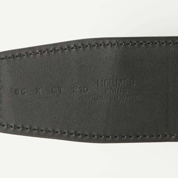 Pre Owned Hermès Gold/Noir Epsom and Swift Leather Brushed Constance Reversible Belt 85 CM