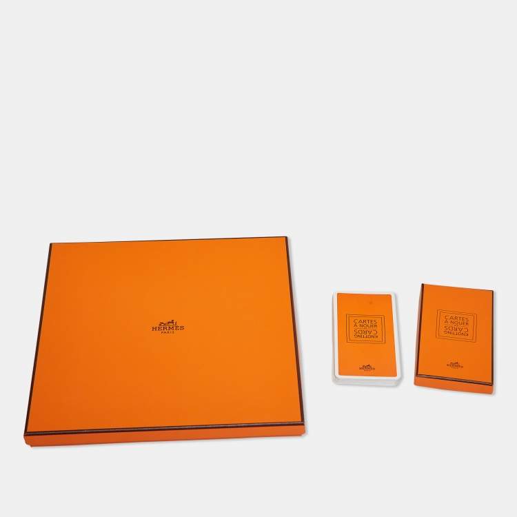 Pre Owned Hermès Orange Printed Silk Danse Pacifique Square Scarf