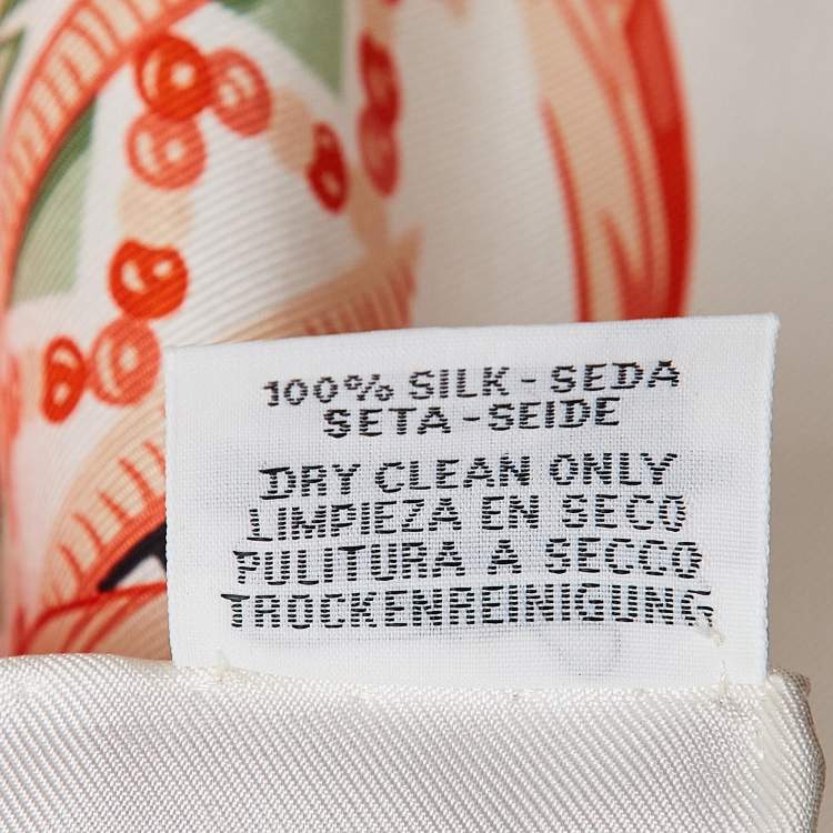 Pre Owned Hermès Orange Printed Silk Danse Pacifique Square Scarf