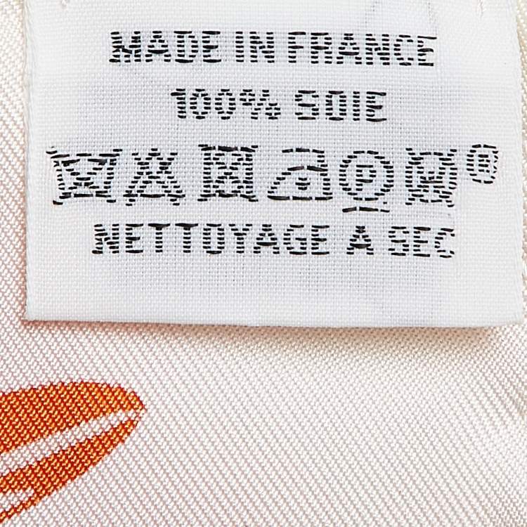 Pre Owned Hermès Orange Printed Silk Danse Pacifique Square Scarf