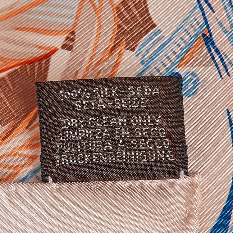 Pre Owned Hermès Pink Printed Silk Danse Pacifique Square Scarf