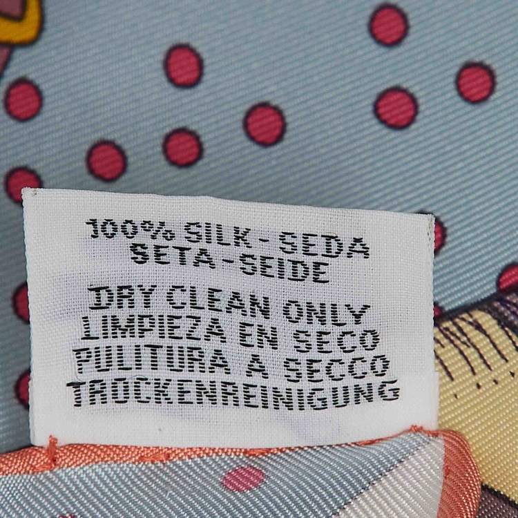 Pre Owned Hermès Blue/Violet Printed Silk Le Premier Chant Scarf