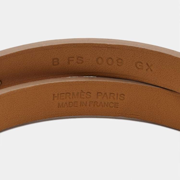 Pre Owned Hermès Kelly Mini Leather Gold Plated Bracelet