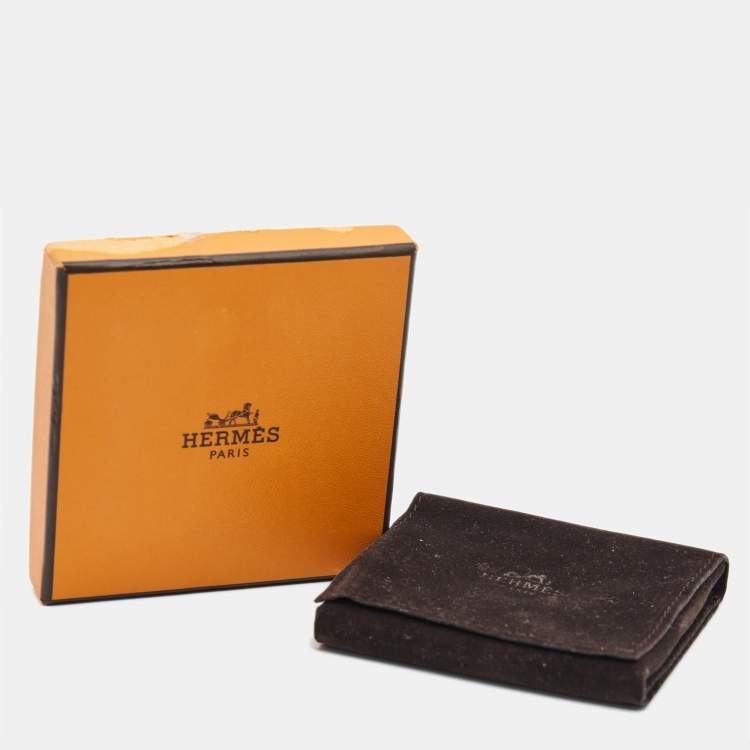 Pre Owned Hermès Clic H Grey Enamel Gold Plated Bracelet