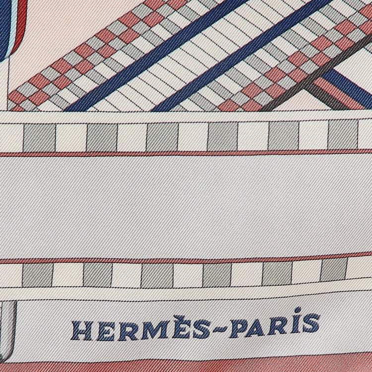 Pre Owned Hermes Multicolor Printed Sangles en Zig Zag Scarf 