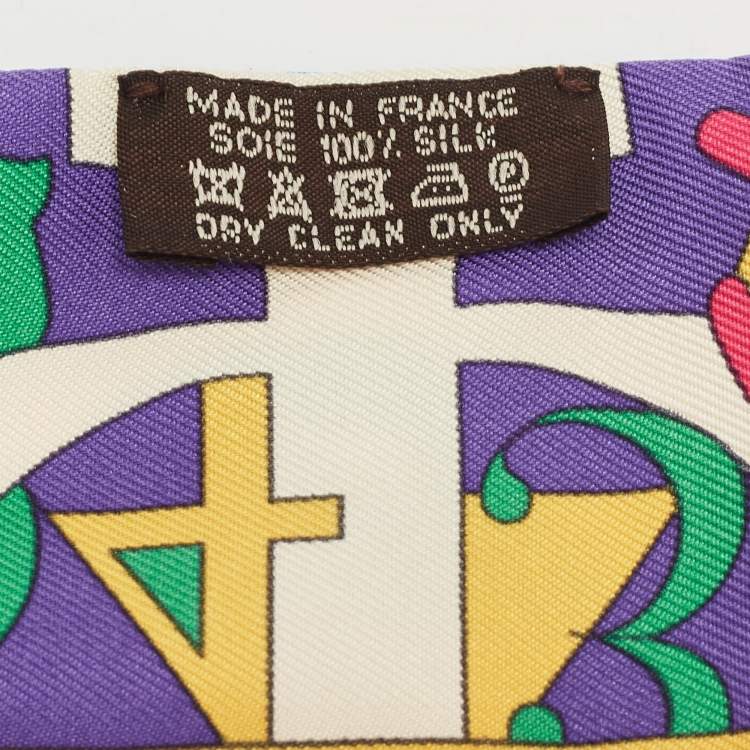 Pre Owned Hermès Multicolor Printed Silk Le Nombre d'Or Silk Twilly 