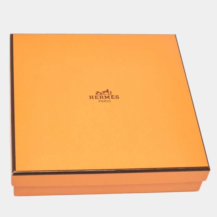 Pre Owned Hermes Anemone/Capucine Epsom and Swift Leather Enamel Quizz H Buckle Belt 85 CM