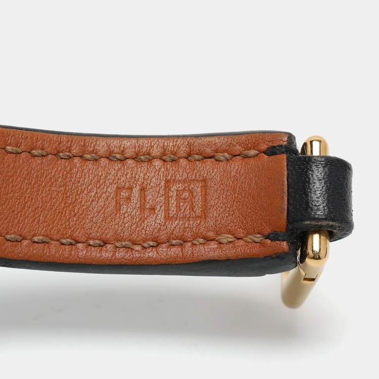 Pre Owned Hermès Black Leather Rivale Double Tour Bracelet XS