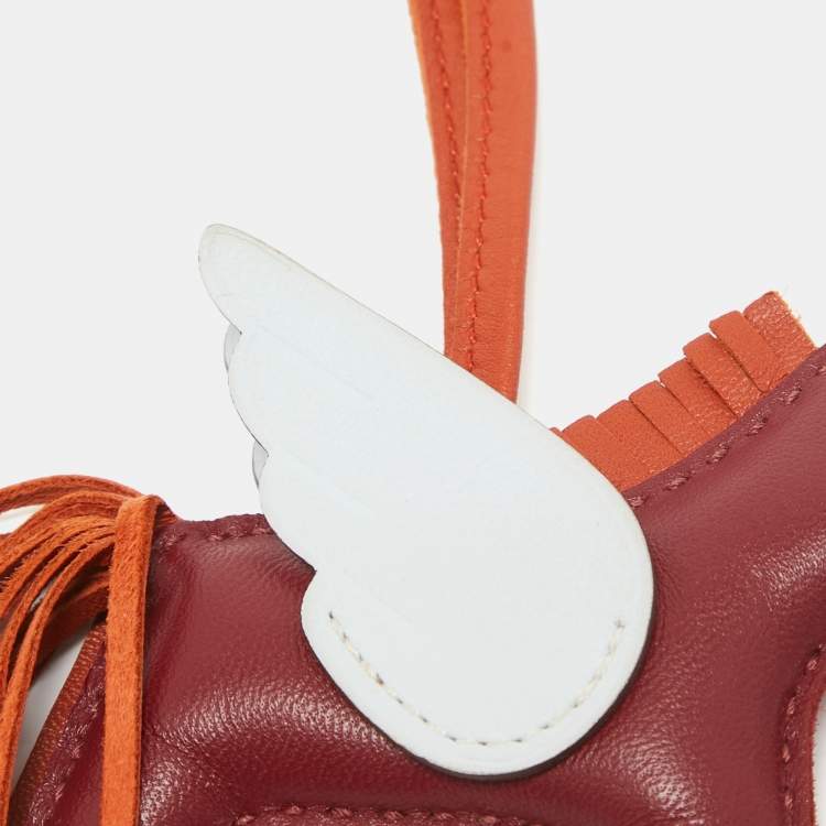 Pre Owned Hermes Rouge/Cornaline/Bleu Brume Milo Leather GriGri Rodeo Pegase Bag Charm PM