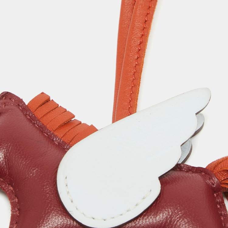 Pre Owned Hermes Rouge/Cornaline/Bleu Brume Milo Leather GriGri Rodeo Pegase Bag Charm PM