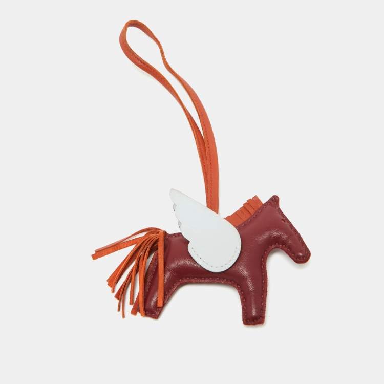 Pre Owned Hermes Rouge/Cornaline/Bleu Brume Milo Leather GriGri Rodeo Pegase Bag Charm PM