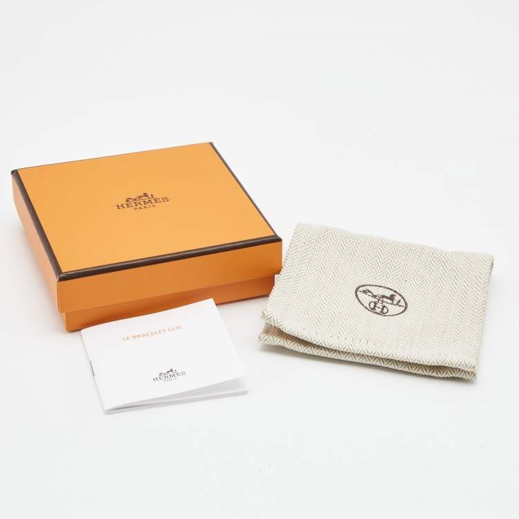 Pre Owned Hermes Clic Clac H Black Enamel Gold Tone Bracelet