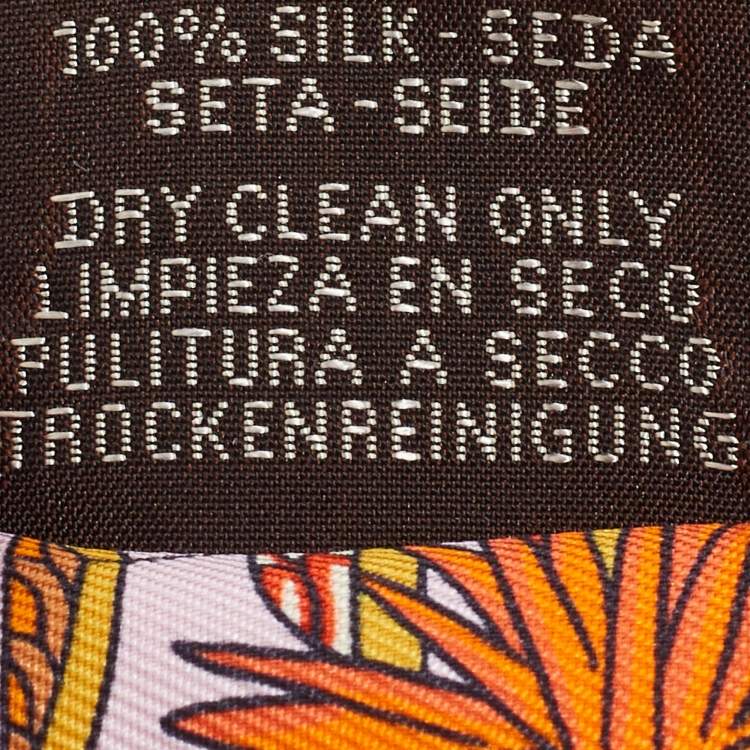 Pre Owned Hermès Orange Animapolis Silk Twilly Scarf