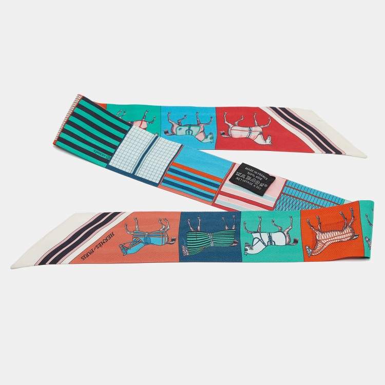 Pre Owned Hermès Multicolor Printed Silk Couvertures Nouvelles Twilly
