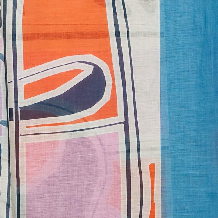 Pre Owned Hermès Multicolor Printed Cotton Palm Tree Pareo