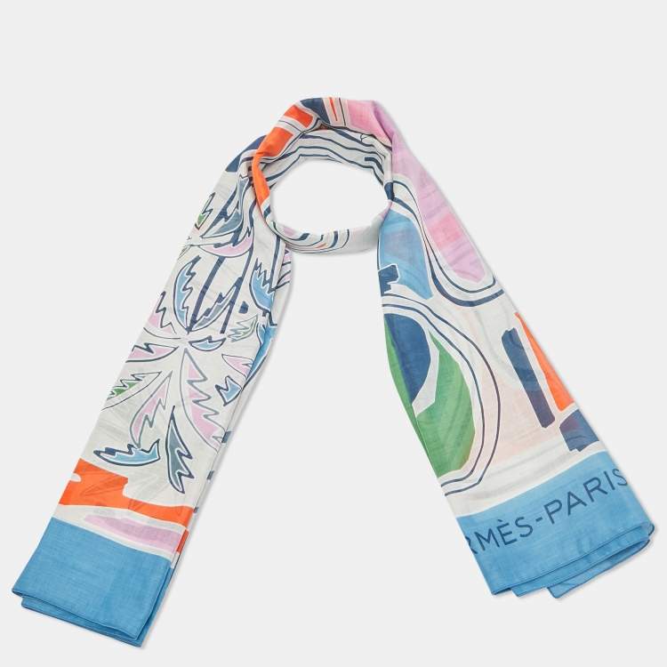 Pre Owned Hermès Multicolor Printed Cotton Palm Tree Pareo