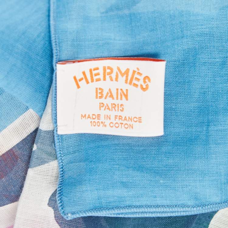 Pre Owned Hermès Multicolor Printed Cotton Palm Tree Pareo