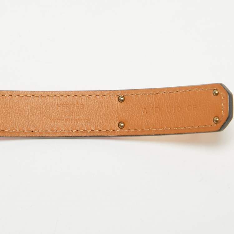 Pre Owned Hermes Rose Extreme Epsom Leather Gold Tone Finish Kelly 18 Adjustable Belt