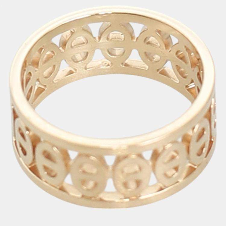 Pre Owned Hermes 18k Rose Gold Chaine d'ancre Divine Ring EU 51