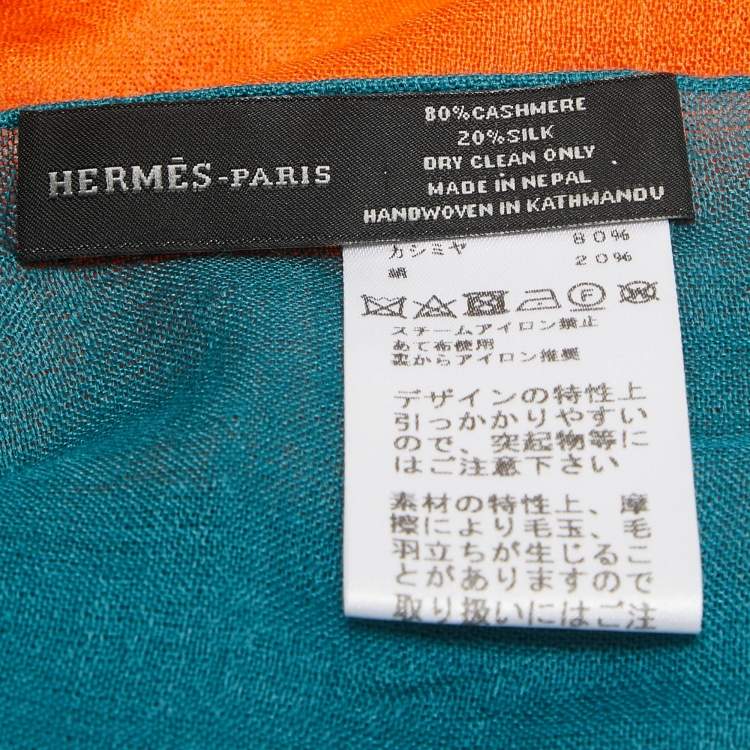 Pre Owned Hermès Multicolor Color-Blocked Cashmere Scarf