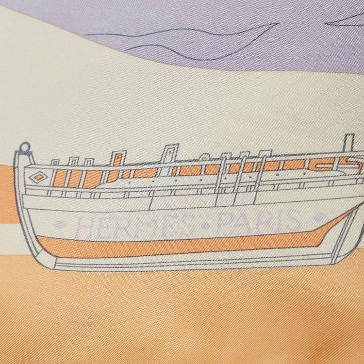 Pre Owned Hermès Pink Printed Silk Compagnons de Mer Scarf