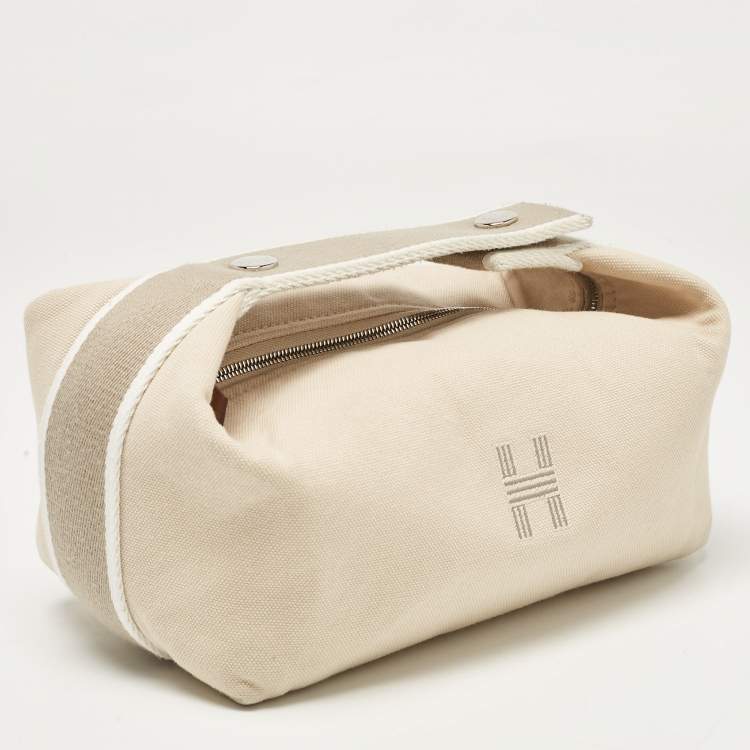 Pre Owned Hermes Natural Canvas Small Bride-a-Brac Pouch