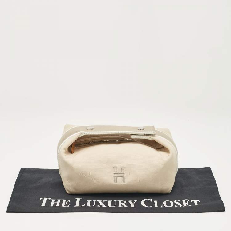 Pre Owned Hermes Natural Canvas Small Bride-a-Brac Pouch
