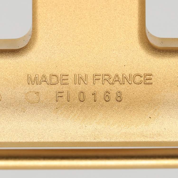 Pre Owned Hermès Black Leather Reversible H Buckle Belt 75CM