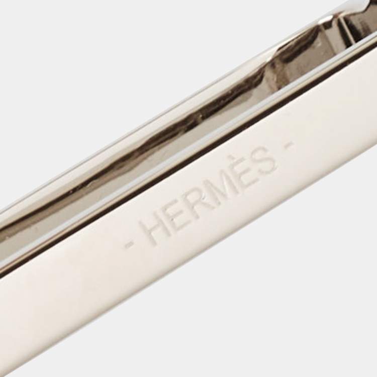 Pre Owned Hermès Etrier 90 Palladium Plated Scarf Ring
