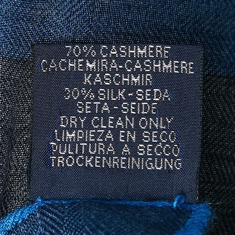 Pre Owned Hermès Blue Printed Cashmere Blend Jeu d'Adresse Scarf